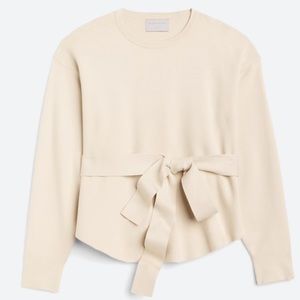 Modern Citizen tie front cream sweater
